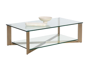 XAVIER COFFEE TABLE - RECTANGULAR - ANTIQUE BRASS