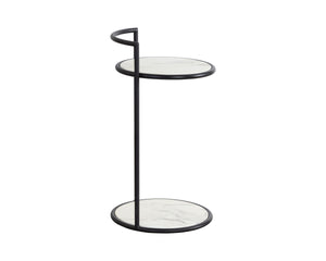 PARGA END TABLE - BLACK - MARBLE LOOK