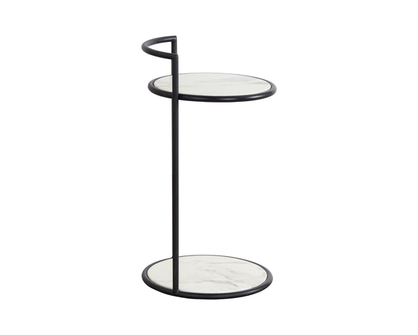 PARGA END TABLE - BLACK - MARBLE LOOK