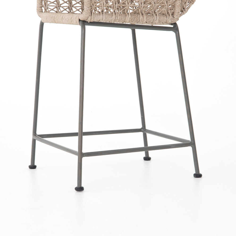 Bandera Outdoor Woven Counter Stool In Wht