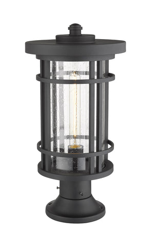 Jordan 1 Light Outdoor Pier Mounted Fixture in Black Finish