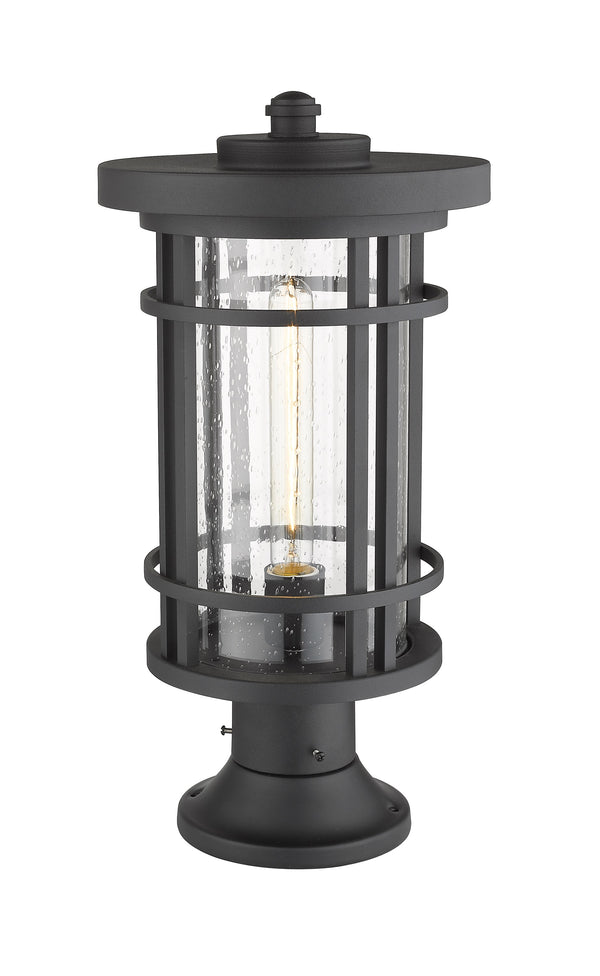 Jordan 1 Light Outdoor Pier Mounted Fixture in Black Finish