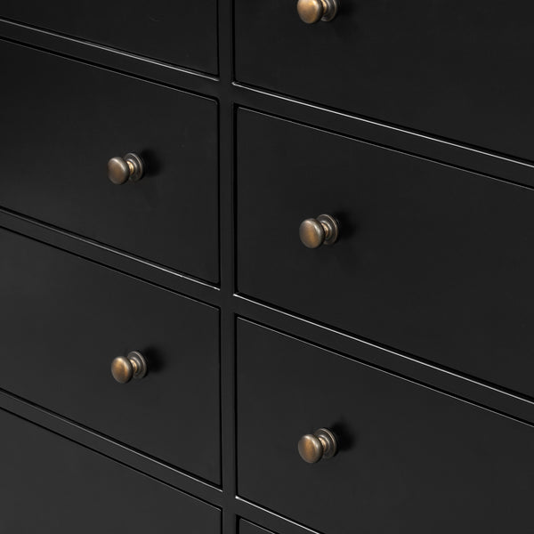Belmont 8 Drawer Metal Dresser In Black