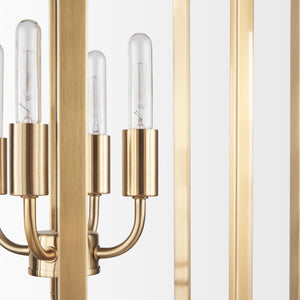 Colleen Antiqued Gold Metal 4-Light Chandelier