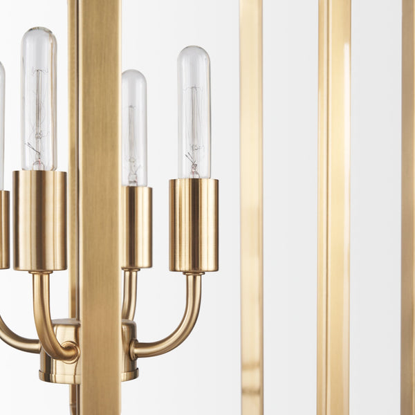 Colleen Antiqued Gold Metal 4-Light Chandelier