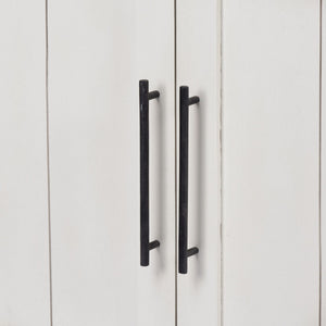 Fairview I  White and Medium Brown Wood Three Shelf Shelving Unit