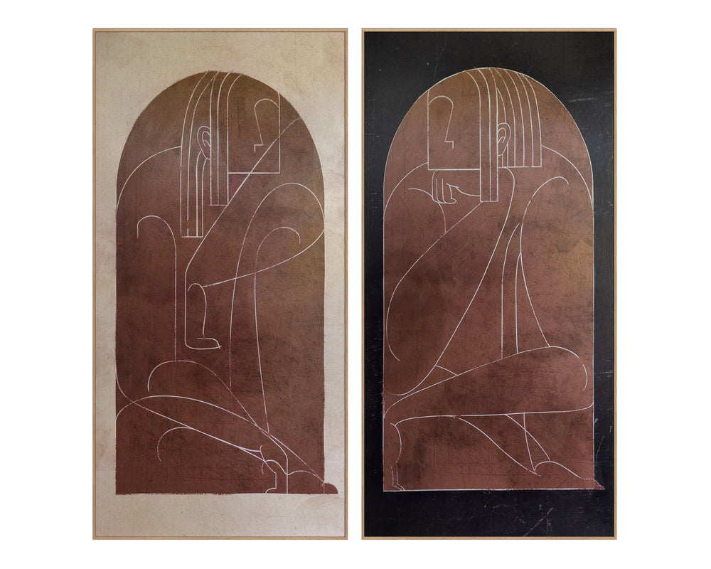TWO STORIES (SET OF 2) - 36" X 72" - NATURAL FLOATER FRAME