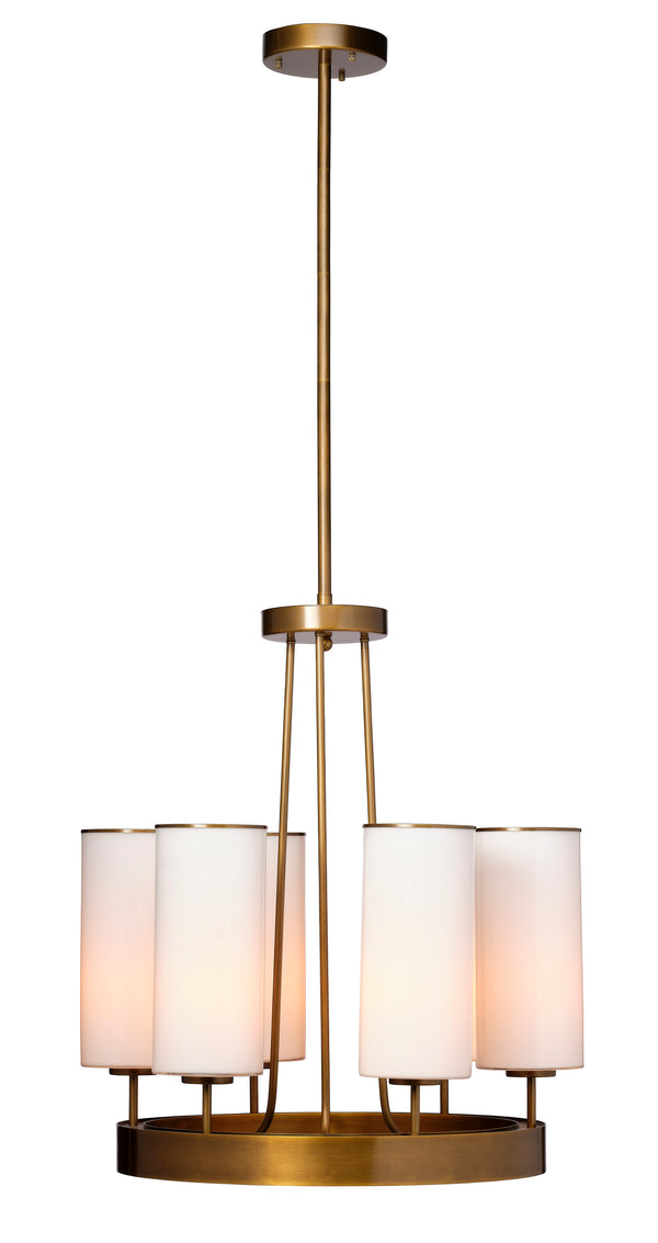 Kingdom Glass 6-Light Chandelier, Antique Brass