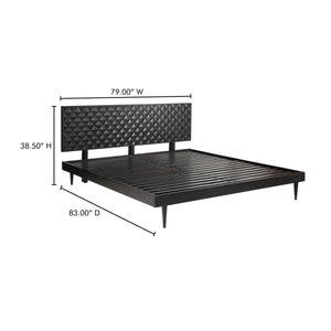 Moe's Pablo King Size Bed in Black Sheesham Wood