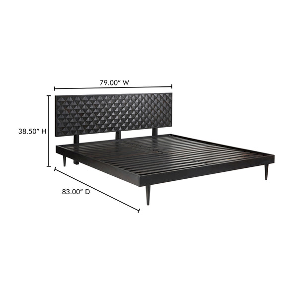 Moe's Pablo King Size Bed in Black Sheesham Wood