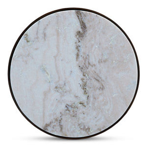 Moe's Holli Side Table White Marble with Bronze Frame