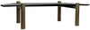 Tabu Ebony Walnut Coffee Table with Antique Brass-Finished Legs