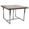 Rail Wood Glass & Metal Square Table