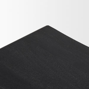 Taniel Textured Black Wood w/ Black Metal Stool