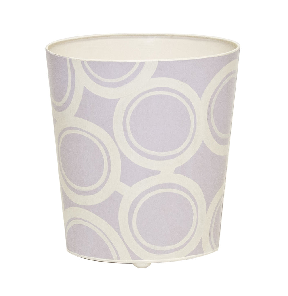 OVAL WASTEBASEKT LAVENDAR AND CREAM BUBBLE DESIGN