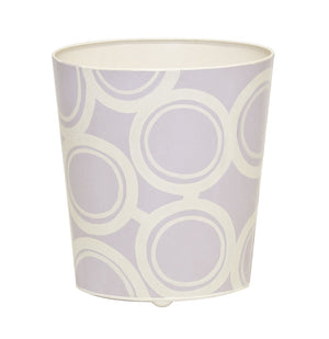 OVAL WASTEBASEKT LAVENDAR AND CREAM BUBBLE DESIGN