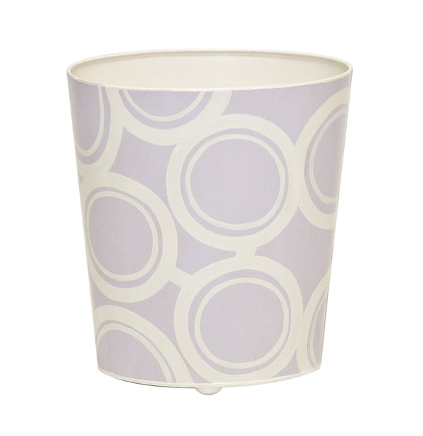 OVAL WASTEBASEKT LAVENDAR AND CREAM BUBBLE DESIGN