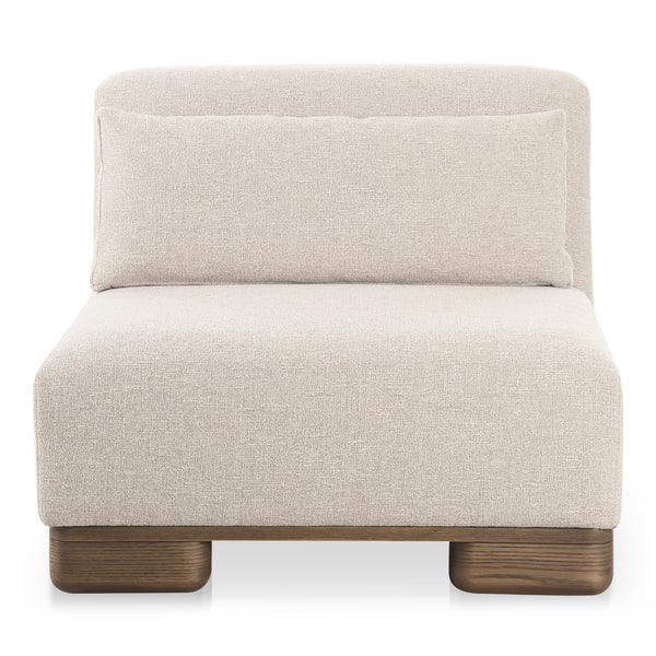 Moe's June Slipper Chair in Oatmeal Beige