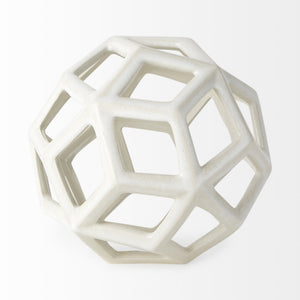 Geom 7.1L x 7.1W x 7.1H White Ceramic Geometric  Object