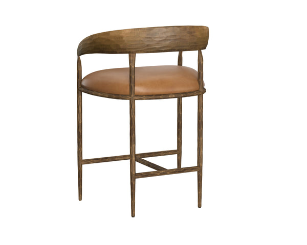 ZANATTA COUNTER STOOL - TAN LEATHER