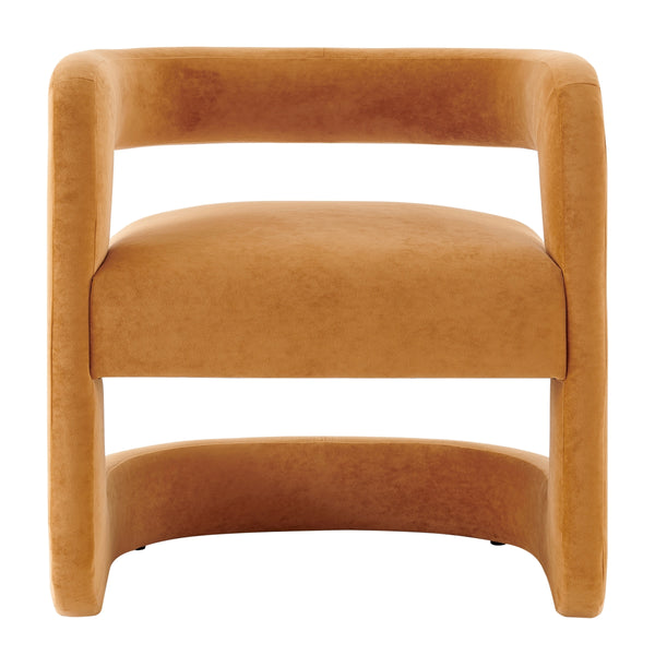 Althea Velvet Accent Arm Chair, Dainty Caramel