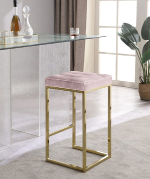 Pearl Stool In Pink Velvet