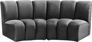 Lynda 2pc. Modular Sectional In Grey Velvet