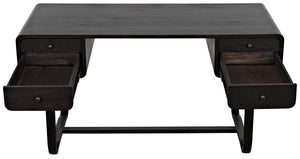 Voltes Ebony Walnut Desk with Matte Black Industrial Steel Base