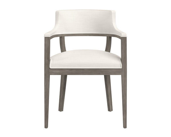 BRYLEA DINING ARMCHAIR - ASH GREY - LINOSO IVORY