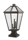 Talbot 3 Light Outdoor Pier Mounted Fixture in Rubbed Bronze Finish