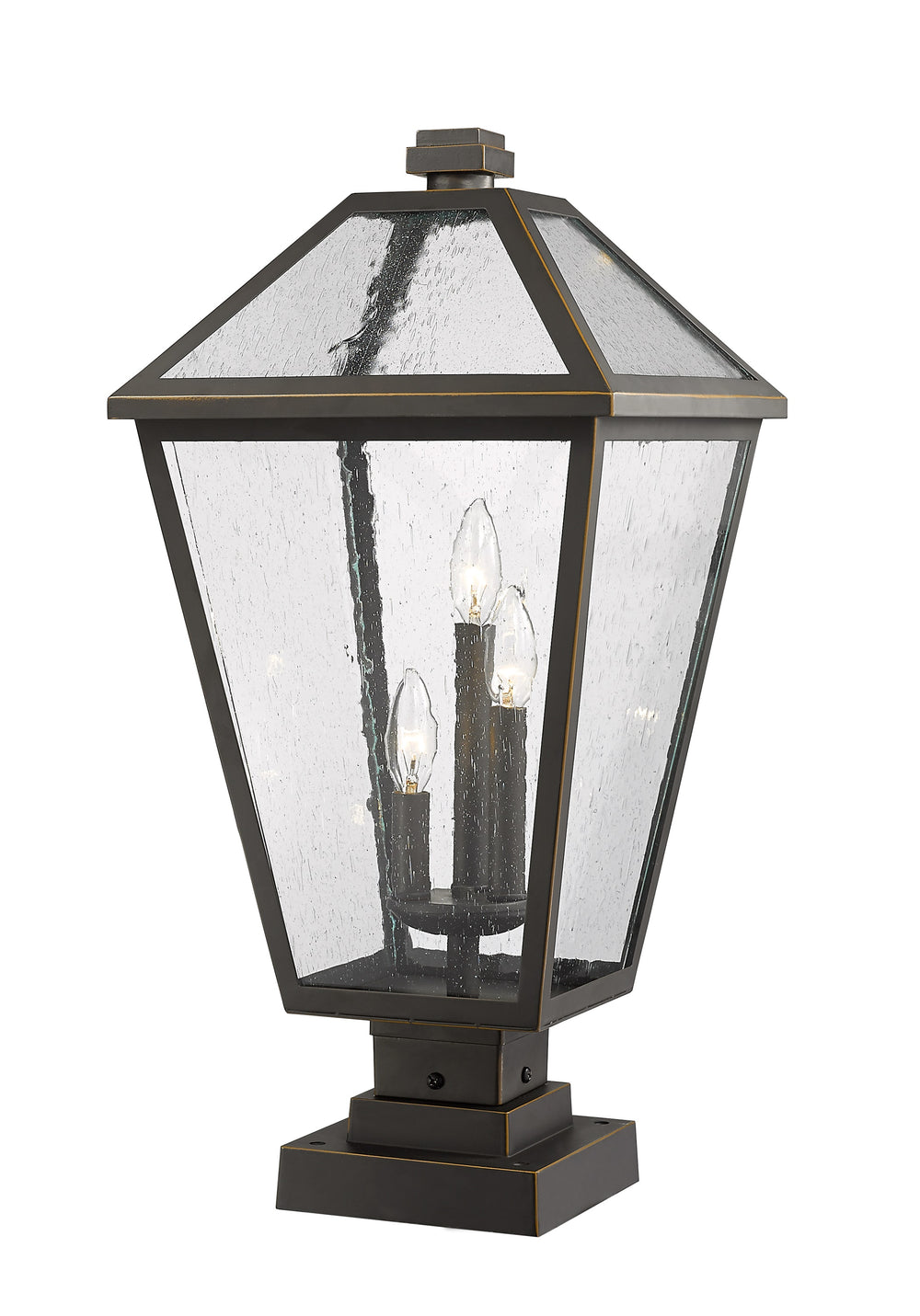 Talbot 3 Light Outdoor Pier Mounted Fixture in Rubbed Bronze Finish