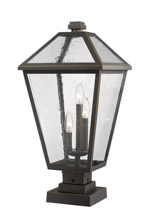 Talbot 3 Light Outdoor Pier Mounted Fixture in Rubbed Bronze Finish