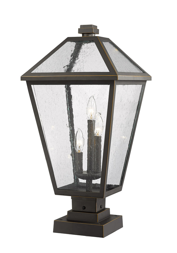 Talbot 3 Light Outdoor Pier Mounted Fixture in Rubbed Bronze Finish