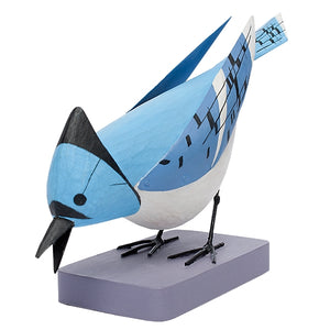Blue Jay Breakfast, Wood Bird