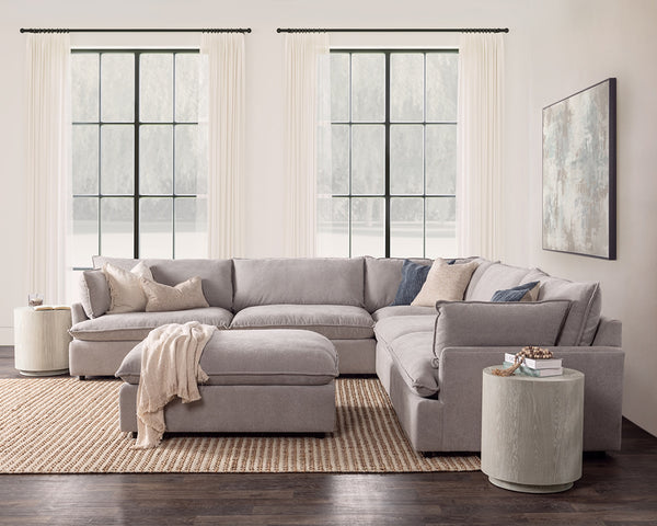 Caplan 6-Piece Modular Sectional w/ Ottoman, Elite-Gray