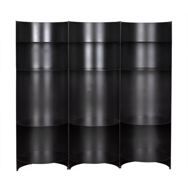 Fassbender Industrial Steel Bookcase Trio in Matte Black