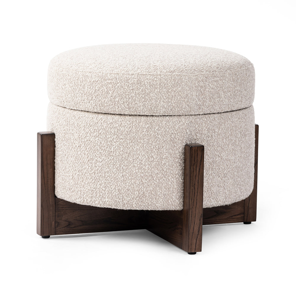 Esben Storage Ottoman In 25" In Sattley Fog