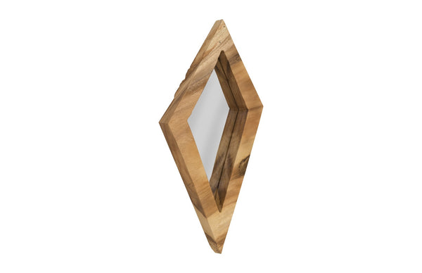 Diamond Chamcha Wood Mirror, Large, Natural
