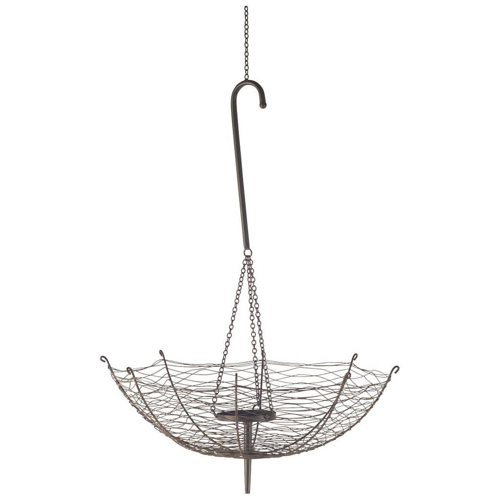 Rihanna III Large Black Metal Umbrella Candle Holder Lantern
