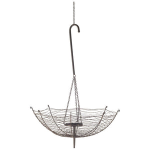 Rihanna III Large Black Metal Umbrella Candle Holder Lantern