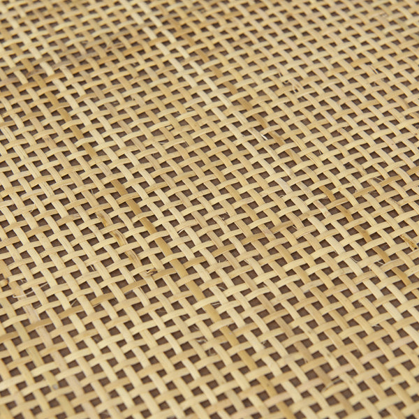 Silas Cane and Medium Brown Wood Rectangular Tray