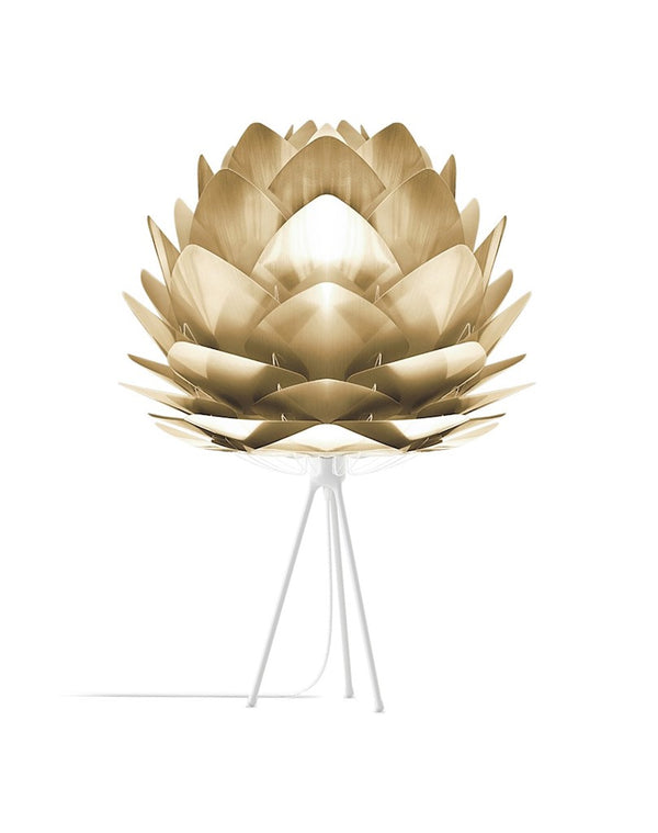 Silvia 31" H Table Lamp in Brass Foil Finish and White Base