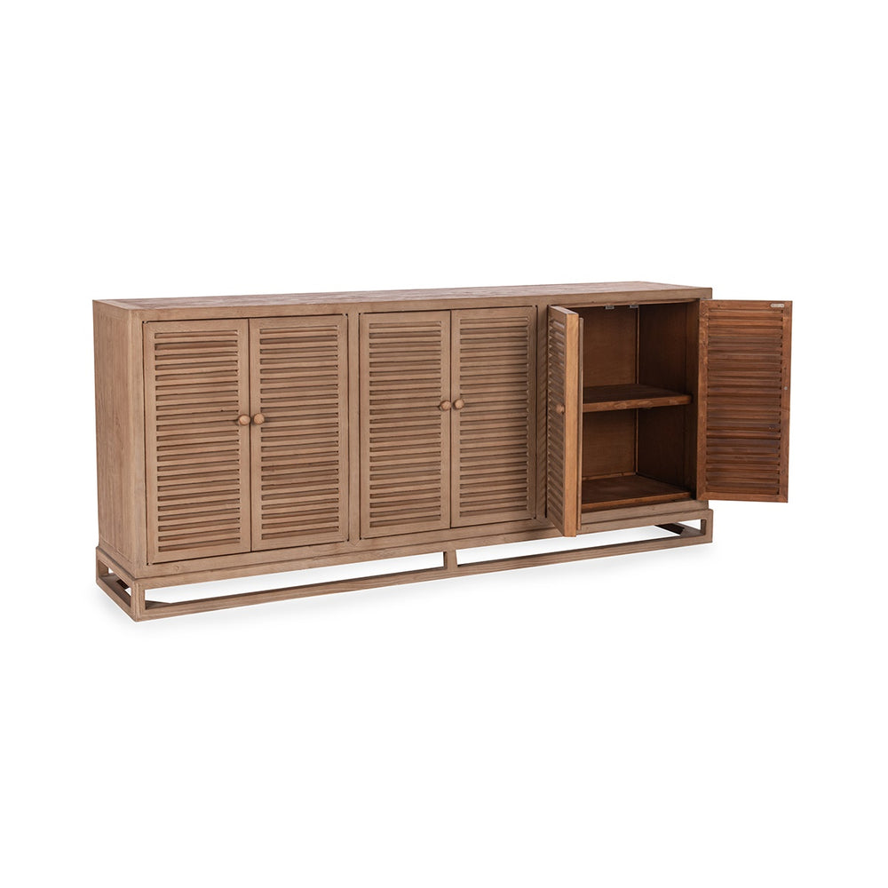 Jolen Solid Wood 6Dr Buffet - Distressed Brown