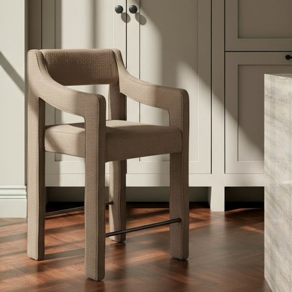 Moe's Elise Counter Stool in Ochre with Sloped Arms