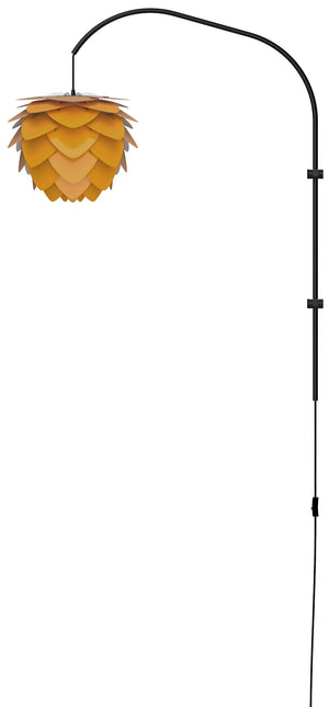 Aluvia Mini 1-Light Wall Lamp in Saffron with Black Wall Hanger