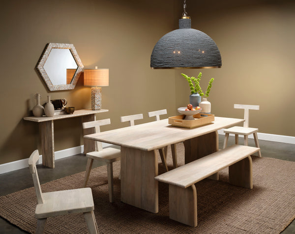 Lucille Mother of Pearl Table Lamp with Raffia Shade