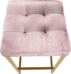 Pearl Stool In Pink Velvet