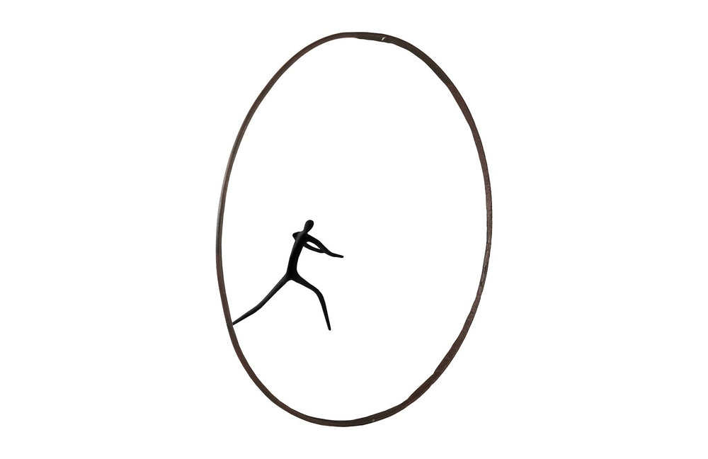 Olympic Figure in Iron Ring, Black, Rust, Style D