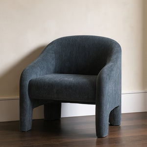Moe's Tuva Accent Chair in Slate Blue Velvet