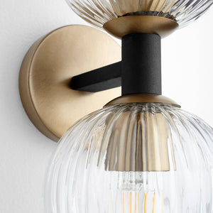 Helios Wall Mount in Noir / Aged Brass